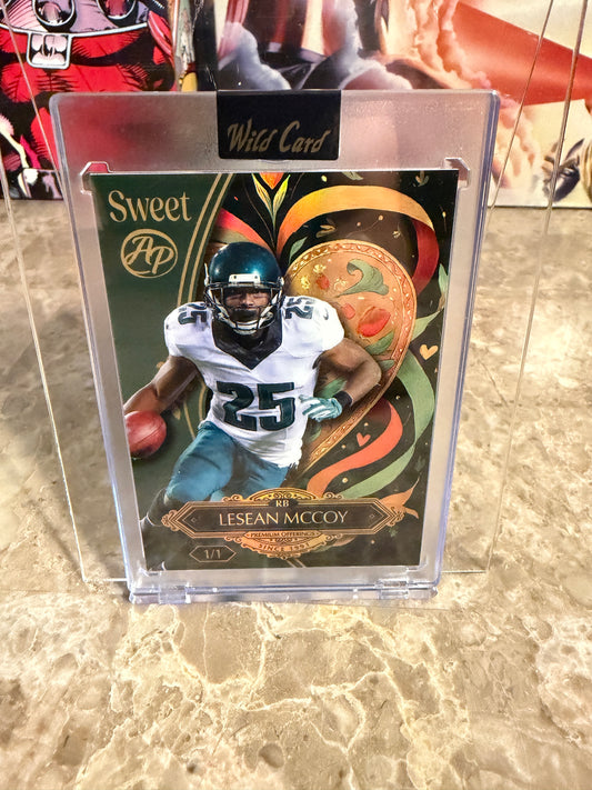 LeSean McCoy 2026 Wild Card Wild Art 1/1 Eagles Green