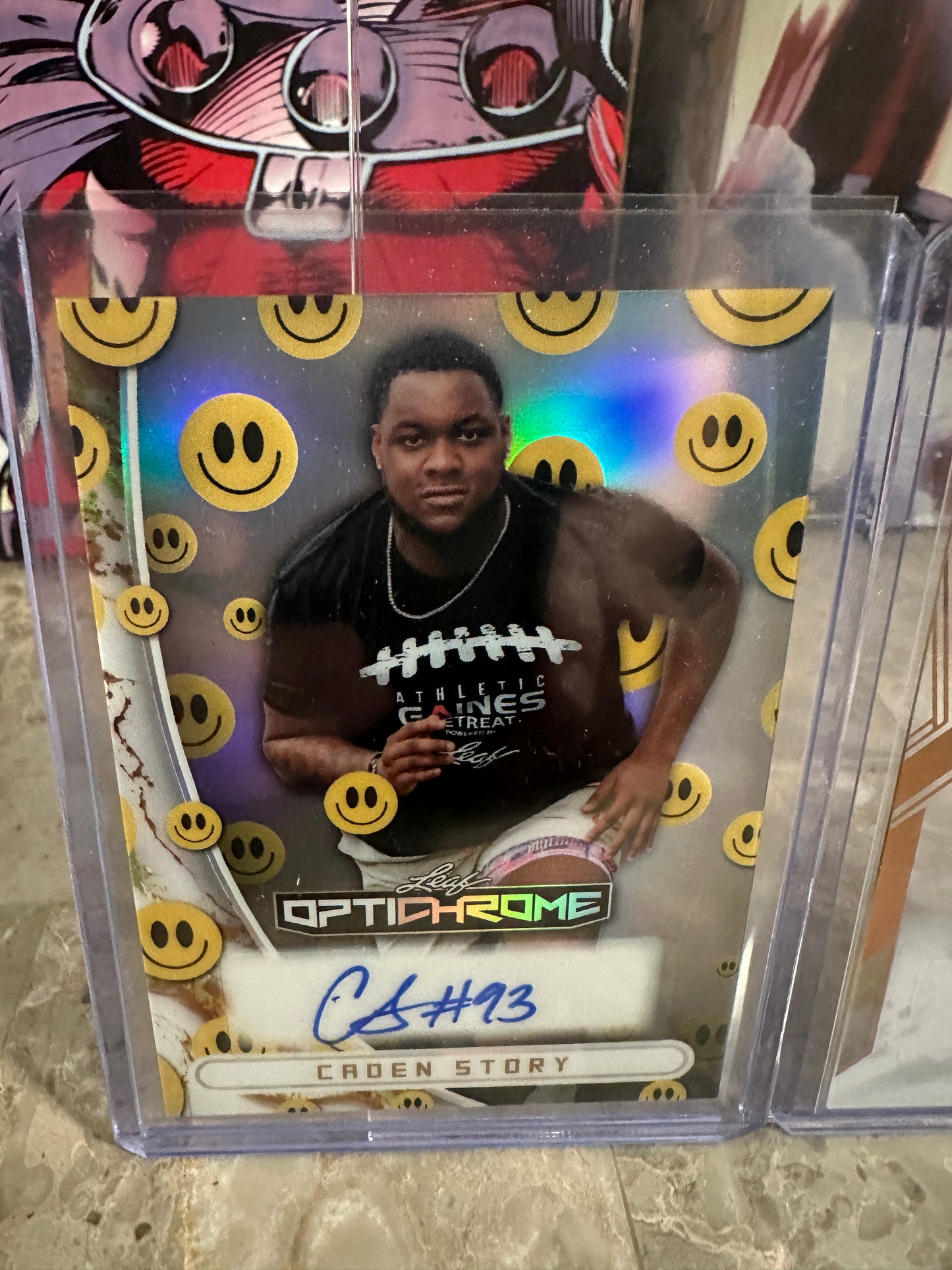 Caden Story Leaf Optichrome Smiley AUTO /7 & Trinity Clear /50 Clemson DT Lot