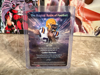 Caden Durham 2026 Leaf Trinity Football Magical Realm of Football Auto Gold 1/1