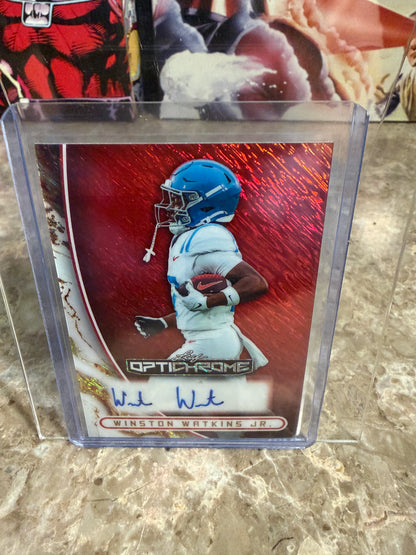 2026 Leaf Optichrome Red Shimmer Winston Watkins Jr. Autograph 4/4