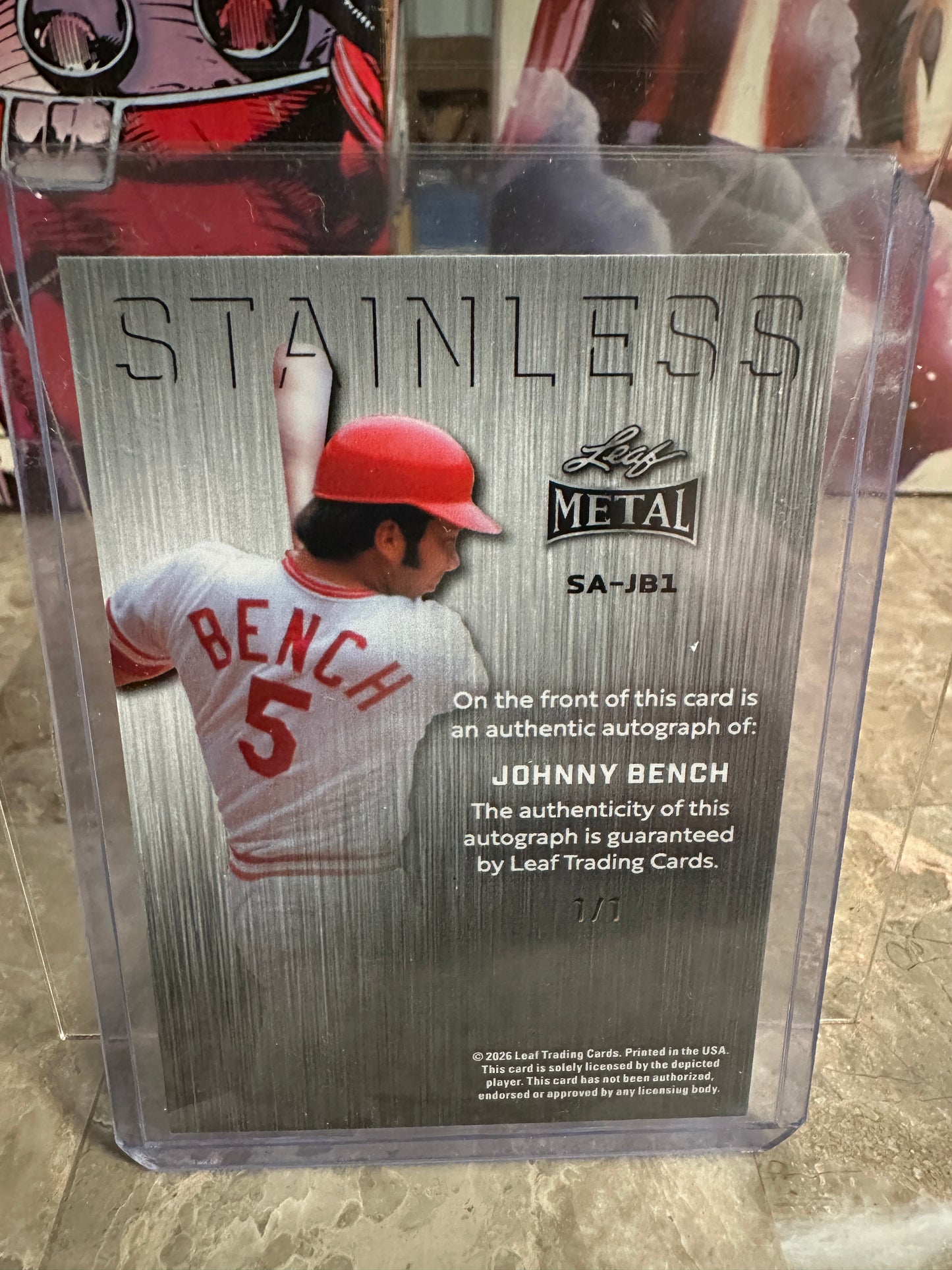 (2026/04/21) Johhny Bench 1/1 Stainless Auto 2026 Leaf Metal Baseball