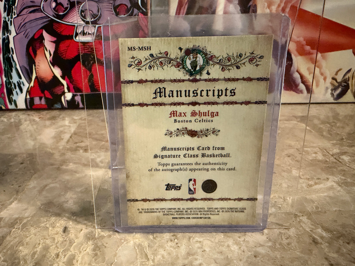 2025-26 Topps Signature Class Max Shulga Manuscripts Auto Refractor RC #MS-MSH