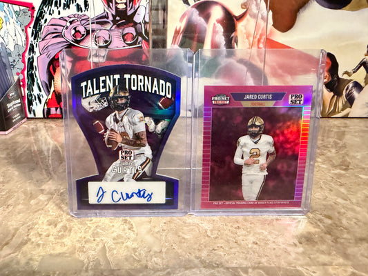 2026 Leaf Pro Set Metal Football Jared Curtis Talent Tornado Auto 1989 Mini Lot