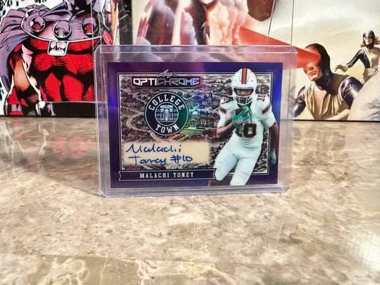 Malachi Toney 2026 Leaf Optichrome Football College Town Auto Purple /7