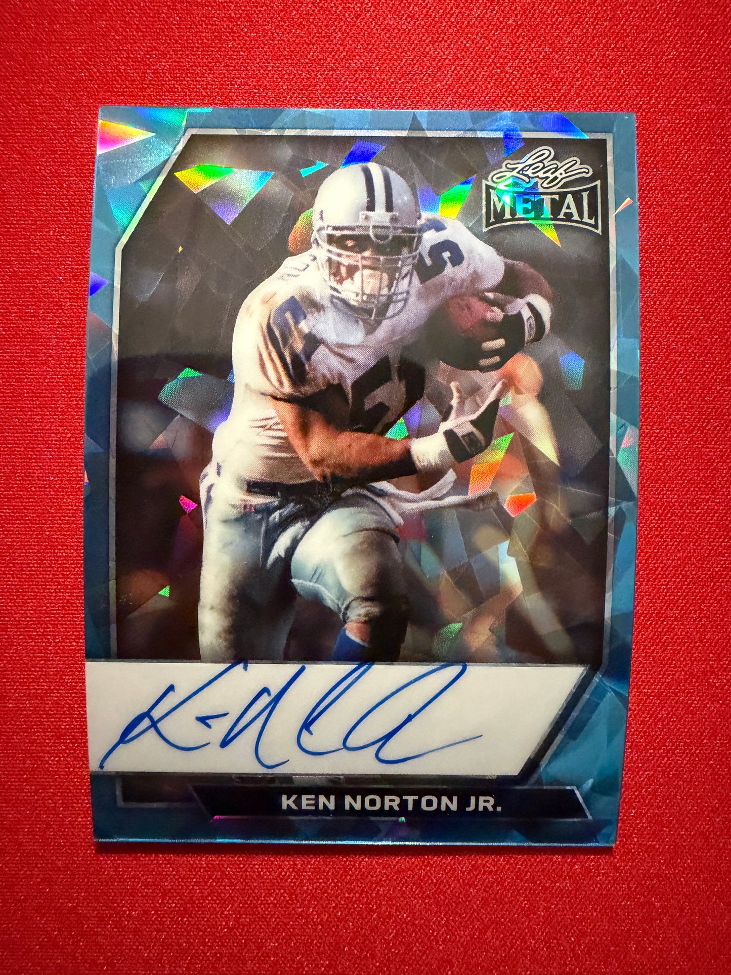 2026 Leaf Metal Football Platinum Crystal On-Card Auto Ken Norton Jr. /7