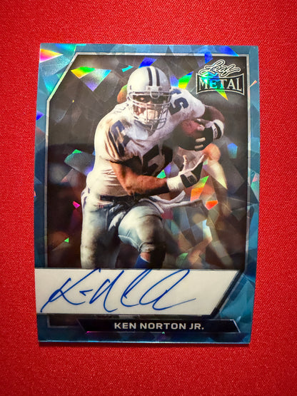 2026 Leaf Metal Football Platinum Crystal On-Card Auto Ken Norton Jr. /7
