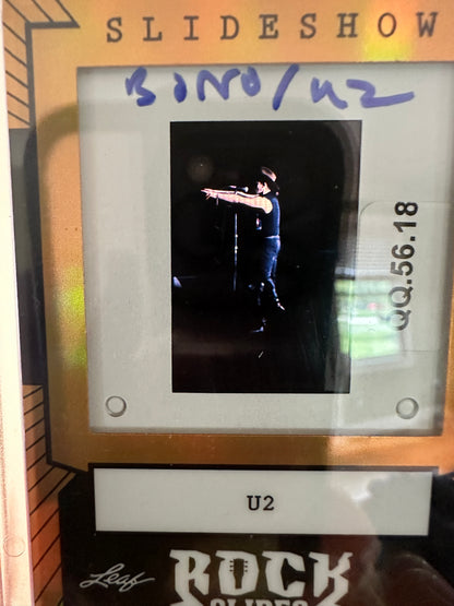 2026 Leaf Slideshow U2 Metal /25 BONO Cowboy Hat + The Edge + Adam Clayton LOT