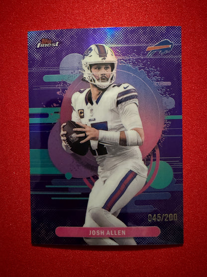 2025 Topps Finest Football Josh Allen Uncommon Purple Parallel /200 #125