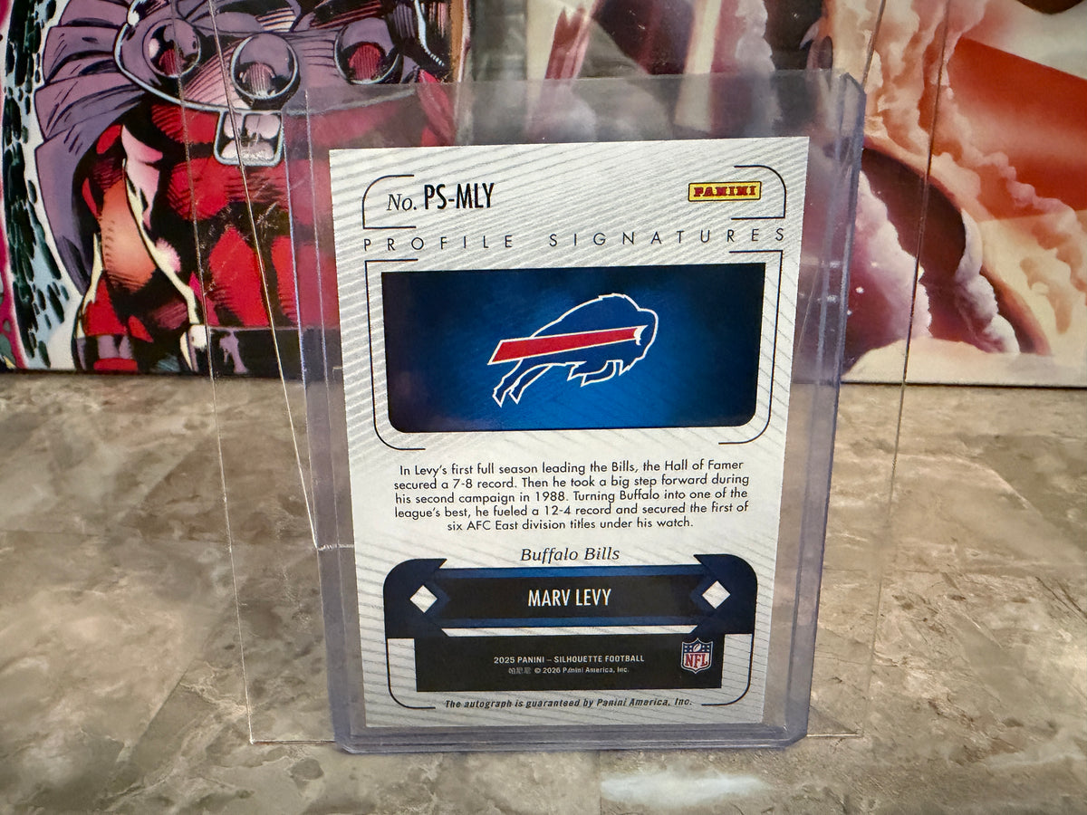 Marv Levy 2025 Panini Silhouette Football Profile Signatures /99