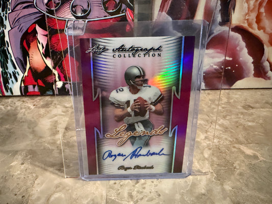 Roger Staubach 2026 Leaf Autograph Collection Legends Auto Pink Prismatic 1/1