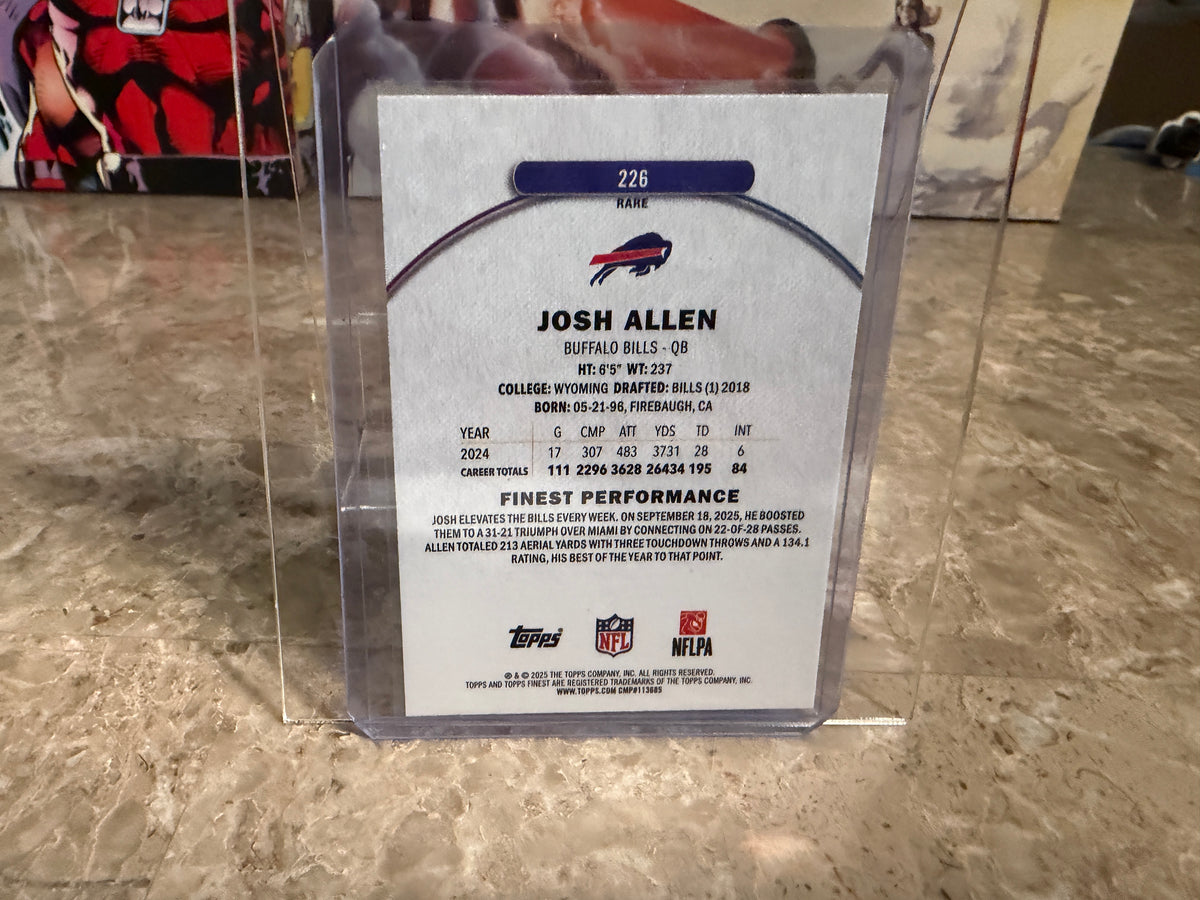 2025 Topps Finest Football Josh Allen Rare Blue /99 #226
