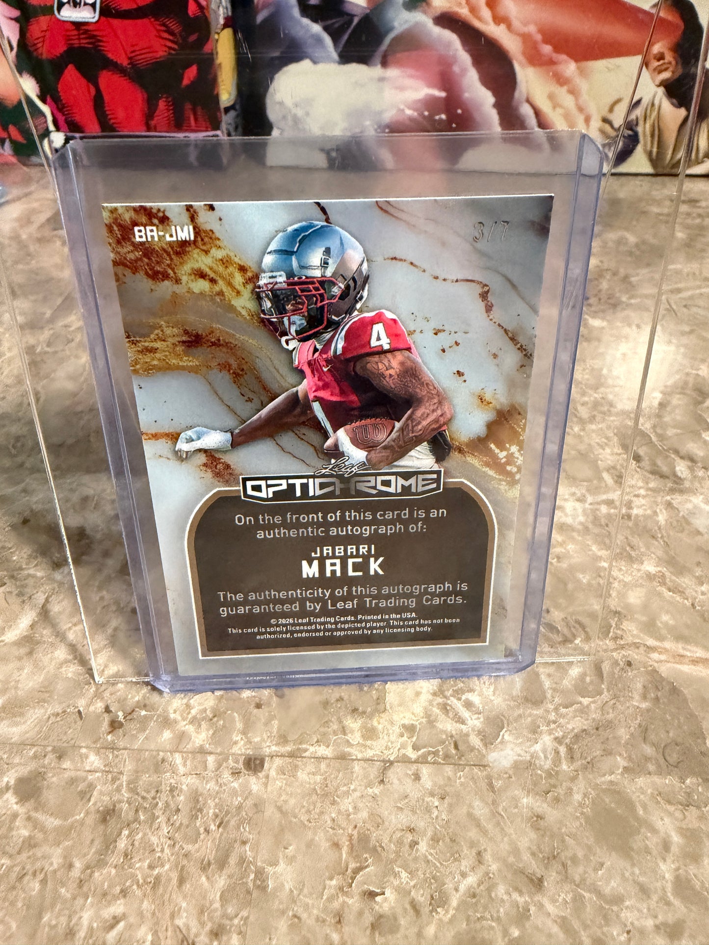 2026 Leaf Optichrome Jabari Mack Silver Smiley Face Auto /7