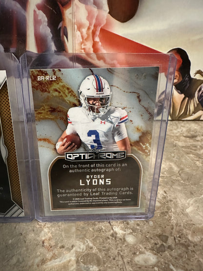 2025 Leaf Trinity Ryder Lyons Green Auto /25 & Patch Auto /99 4-Card Lot