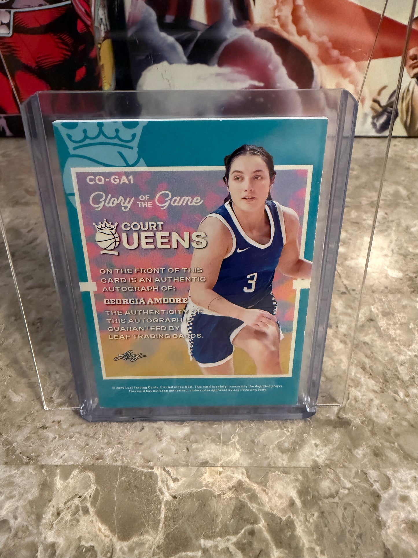 2025 Leaf Glory of the Game Basketball Court Queens Georgia Amoore Silver Auto 01/40