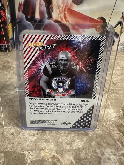 Tedy Bruschi 2026 Leaf Paydirt Football All Time All-Americans Purple Parallel /4