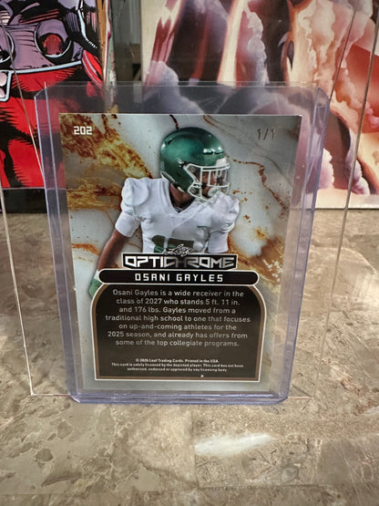 2026 Leaf Optichrome Osani Gayles TRUE 1/1 GREEN PRISMATIC IMG WR Color Match