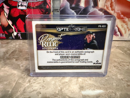 Hagen Smith 2025 Leaf Optichrome Baseball Prospect Relic Auto Green /6
