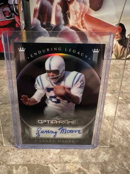 Lenny Moore 2026 Leaf Optichrome Football Enduring Legacy Black Prismatic Autograph /5