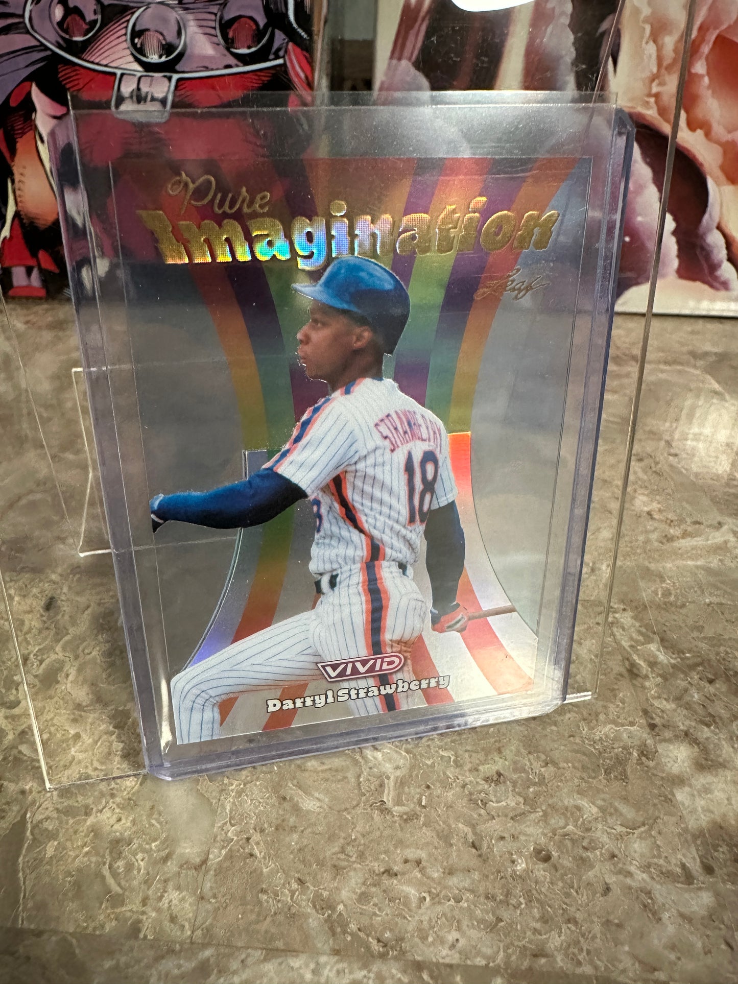 Darryl Strawberry 2026 Leaf Vivid Pure Imagination Gold Clear 1/1 Mets Legend