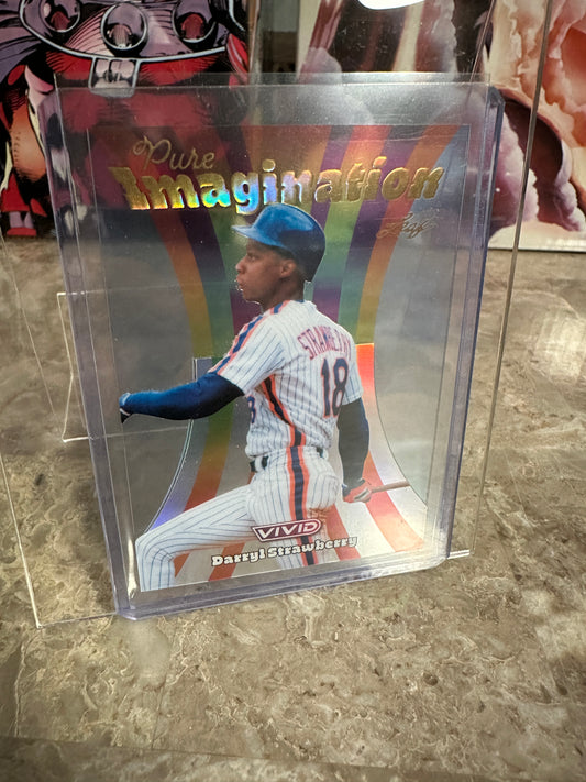 Darryl Strawberry 2026 Leaf Vivid Pure Imagination Gold Clear 1/1 Mets Legend