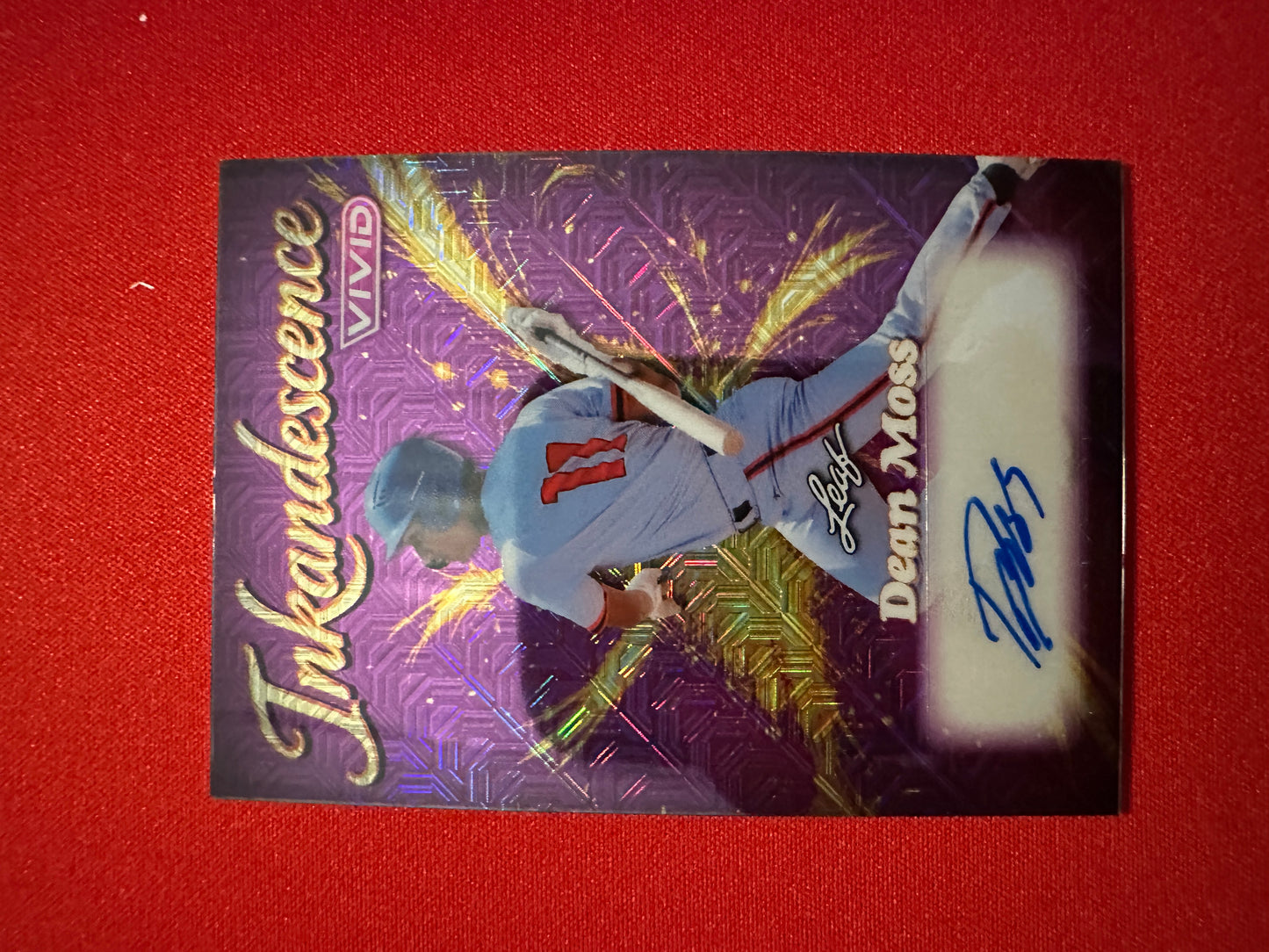2026 Leaf Vivid Baseball Inkandescence Dean Moss Auto Purple Techno Foil 2/3