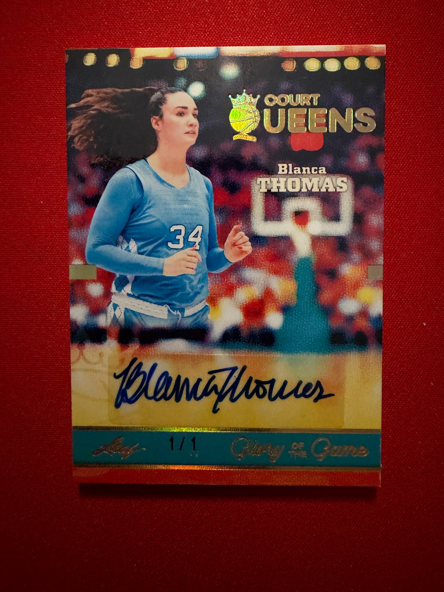 2025 Leaf Glory of the Game Basketball Court Queens Blanca Thomas Gold Auto True 1/1