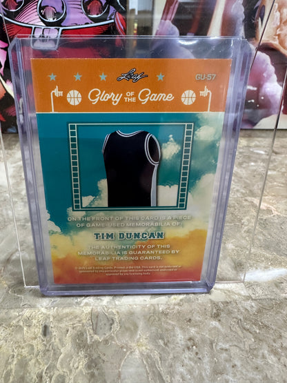 2025 Leaf Glory of the Game Tim Duncan GAME USED JERSEY /40 Spurs HOF GU-57