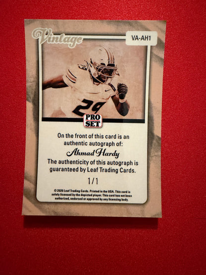 Ahmad Hardy 2026 Leaf Pro Set Metal Vintage Auto Red Flood 1990 Mini Gold Super 1/1 Lot