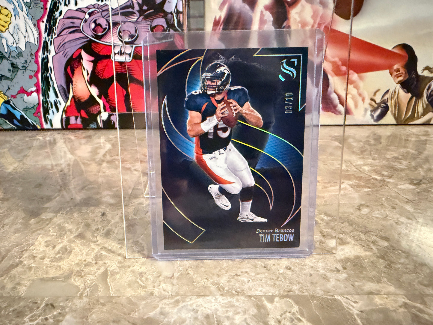 Tim Tebow 2025 Panini Silhouette Football Base Holo Gold /10