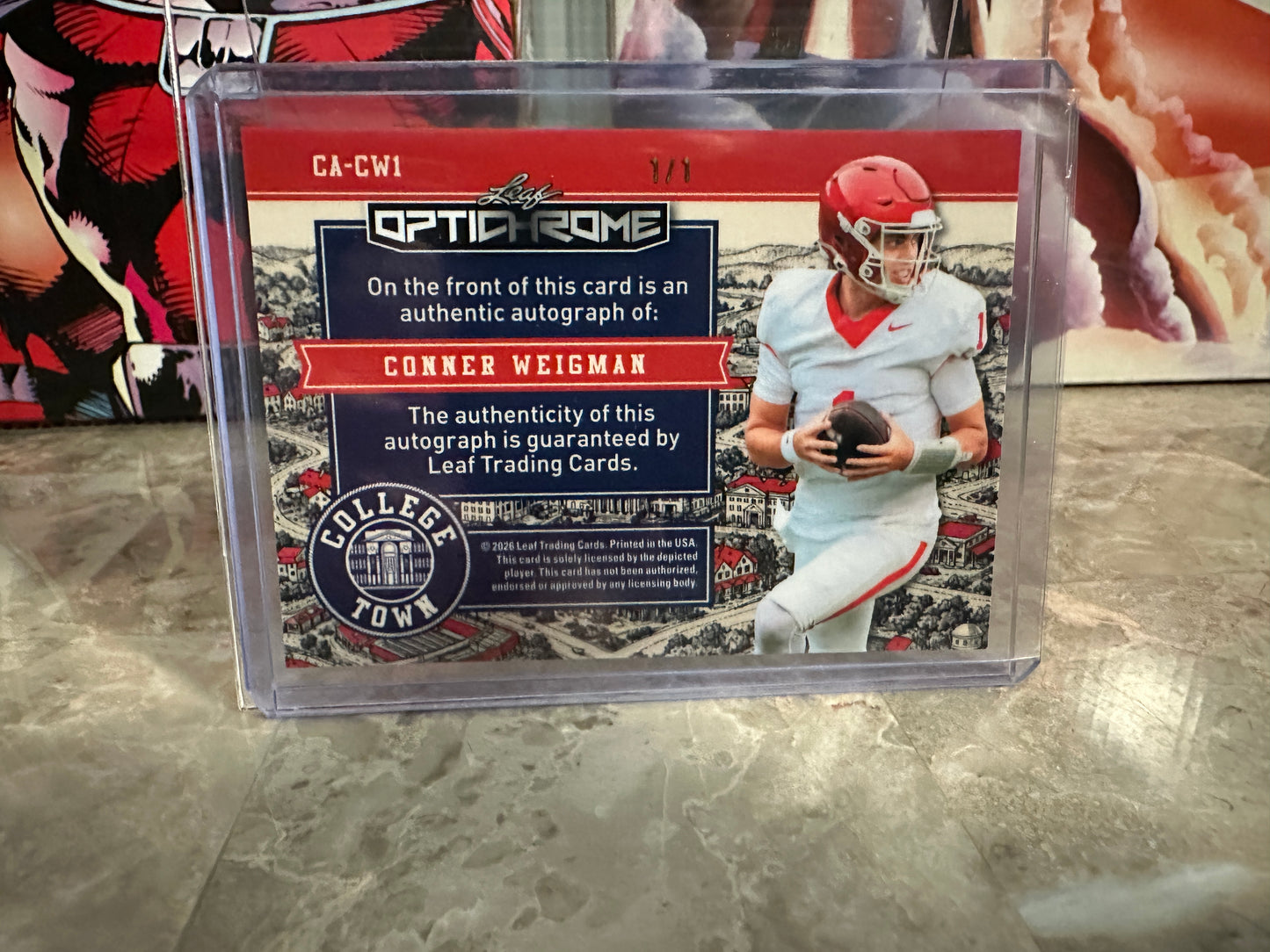 2026 Leaf Optichrome Conner Weigman COLLEGE TOWN CRYSTAL AUTO 1/1 Aggies QB