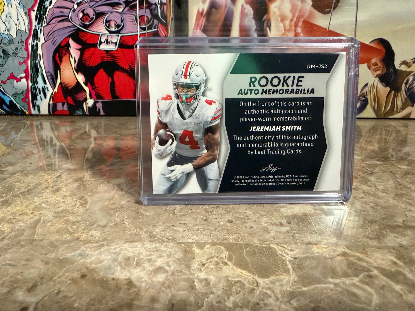Jeremiah Smith 2026 Leaf Trinity Rookie Auto Memorabilia Multicolor Patch /10