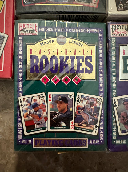 Baseball Aces/Baseball Rookies Playing Cards (Bicycle 1991-94) - 6 Packs Sealed