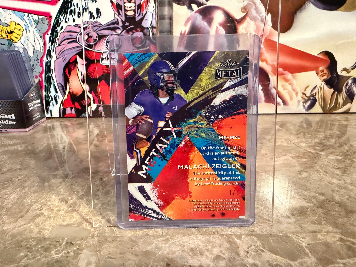 Malachi Ziegler 2026 Leaf Metal Football Metal X Auto Silver Shimmer 1/1
