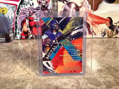 Malachi Ziegler 2026 Leaf Metal Football Metal X Auto Silver Shimmer 1/1