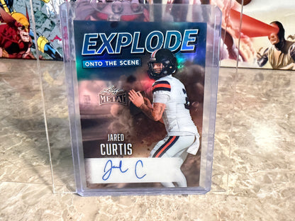 2026 Leaf Metal Football Jared Curtis Auto Explode Onto the Scene Platinum 1/8