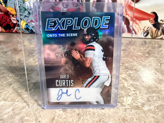 2026 Leaf Metal Football Jared Curtis Auto Explode Onto the Scene Platinum 1/8