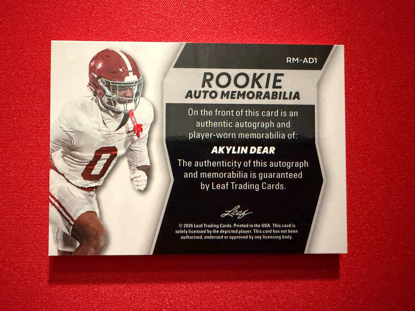 Akylin Dear 2026 Leaf Trinity Rookie Auto Memorabilia Multicolor Patch /15