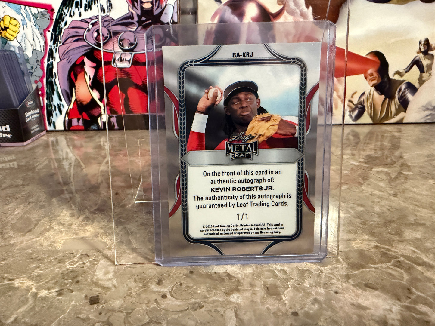 Kevin Roberts Jr. 2026 Leaf Metal Draft Edition Baseball Base Auto Black 1/1