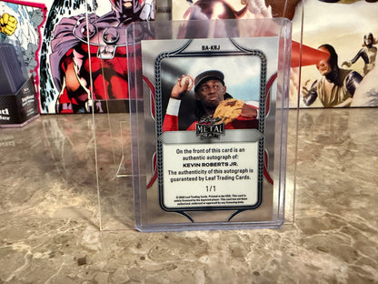 Kevin Roberts Jr. 2026 Leaf Metal Draft Edition Baseball Base Auto Black 1/1