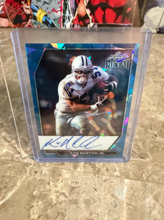 2026 Leaf Metal Football Platinum Crystal On-Card Auto Ken Norton Jr. /7