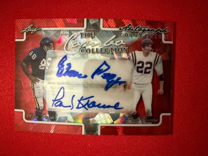 Paul Krause Alan Page 2026 Leaf Autograph Collection Combo Dual Cracked Ice 1/1