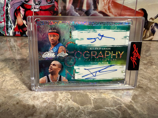 2026 Leaf Art of Sport Iconography Allen Iverson Tony Parker Dual Auto Sparkle /6