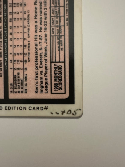 Ken Griffey Jr. #41T Porcelain Limited Edition Rookie Card (1989 Topps Traded)