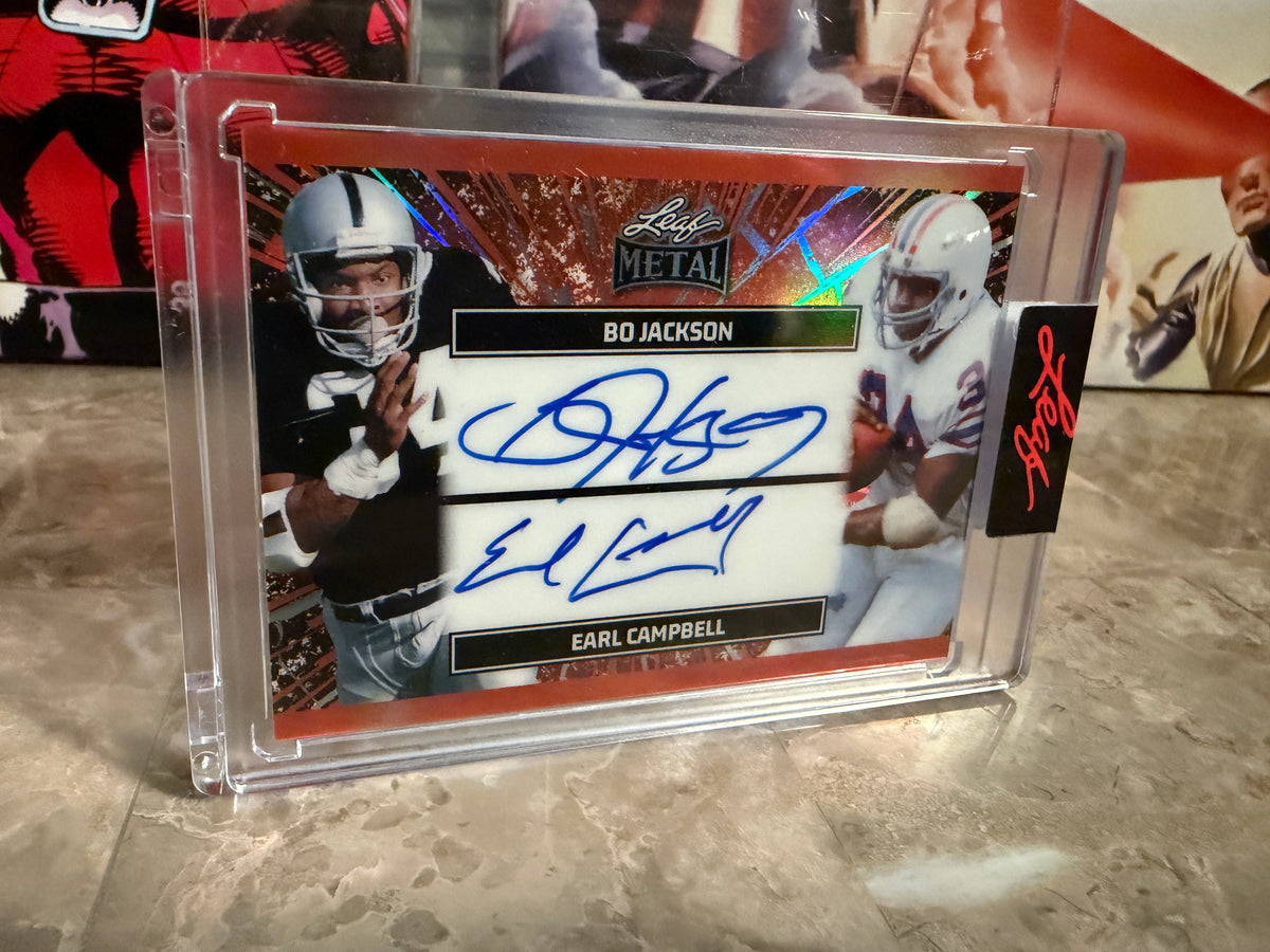 2026 Leaf Spectacular Football Bo Jackson Earl Campbell On-Card Auto /8