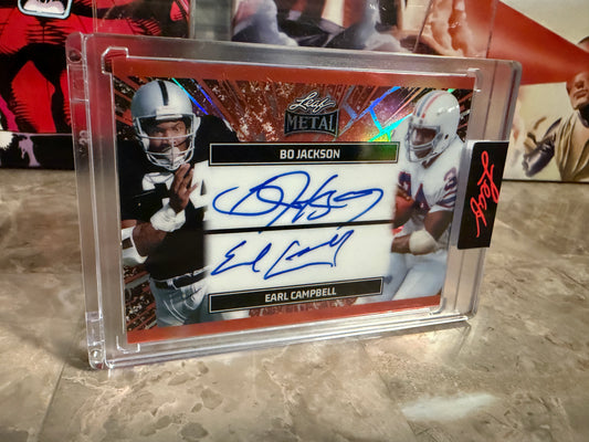2026 Leaf Spectacular Football Bo Jackson Earl Campbell On-Card Auto /8