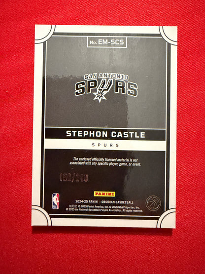 Stephon Castle 2024-25 Panini Obsidian Basketball Eclipse Jumbo Swatch RC /249
