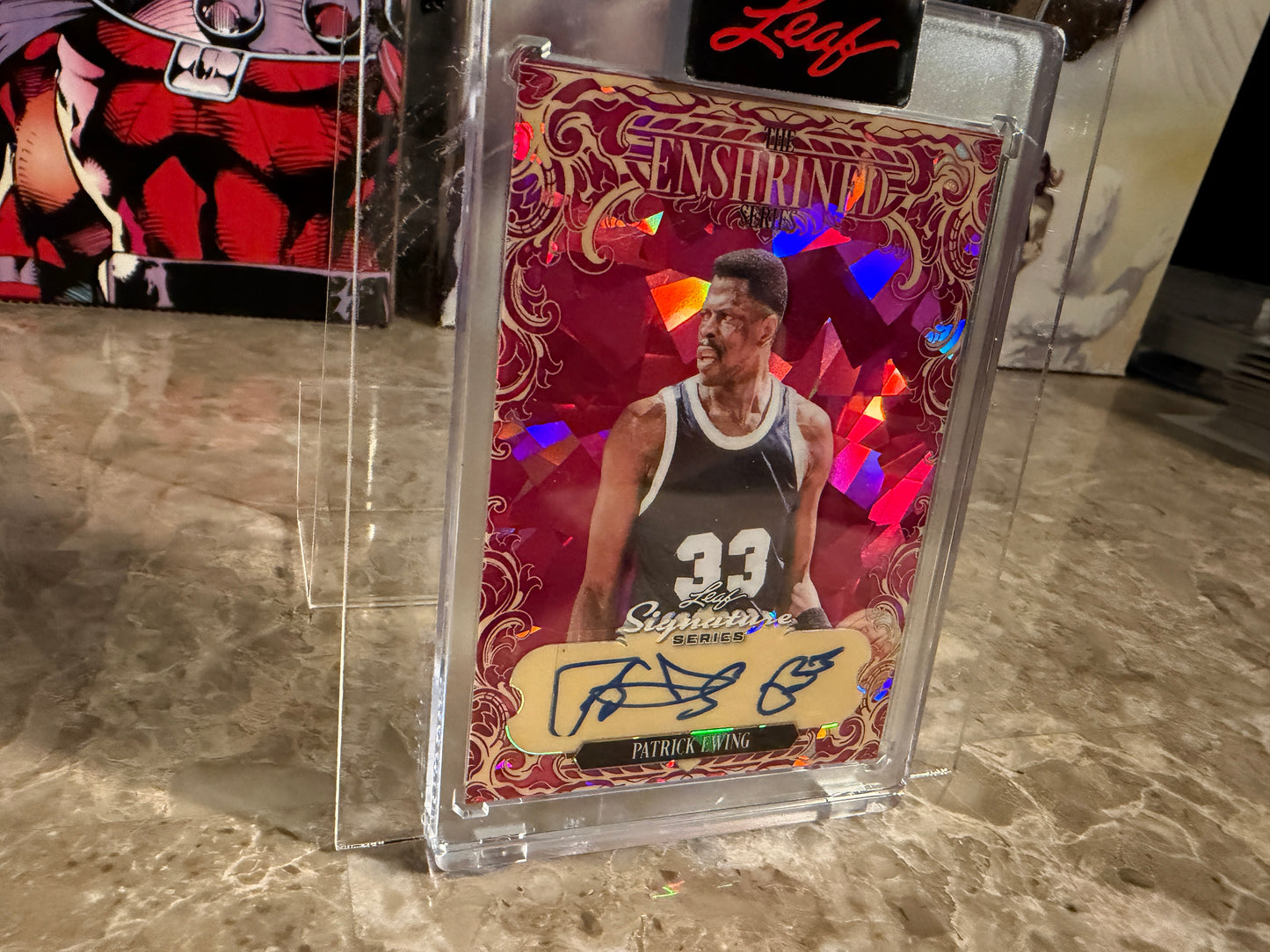 Patrick Ewing 2026 Leaf Signature Series Enshrined Auto Pink Crystal 1/1