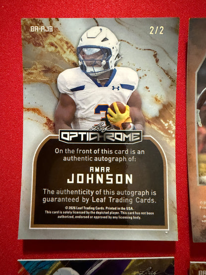 Amar Johnson Leaf Metal Optichrome Auto 1/1 Lot Super Gold Back Cracked Ice