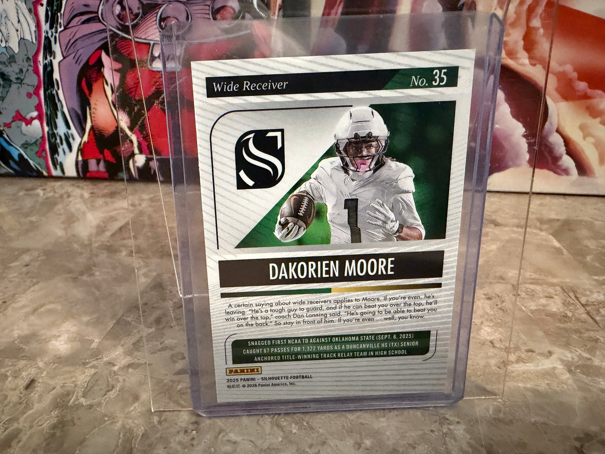 Dakorien Moore 2025 Panini Silhouette Football Base Blue /99 #35