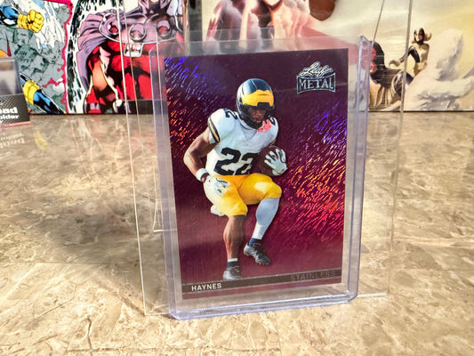Justice Haynes 2026 Leaf Metal Football Stainless Pink Shimmer /6